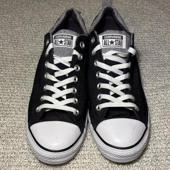 Converse All Star Sneakers Black & Gray Padded Collar Low Top - Picture 2 of 7